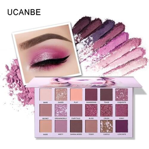 Cosmetic18 Color Eyeshadow Palette Metallic Shimmer Beauty Long Lasting Cosmetic Matte Shadow Glitter Nude Color Smoky Pigment