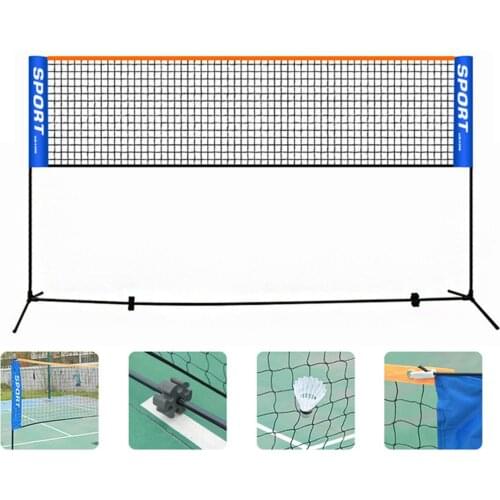 Portable Adjustable Badminton Net Rack Set Multi-function Volleyball Net Bracket Extending Net Rack with Folding Steel Pipe