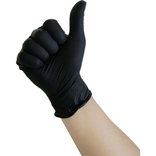 Rubber Gloves 100pcs/pack Blue Black Food Grade Waterproof Allergy Free Disposable Mittens Work Safety Gloves Nitrile Gloves 6