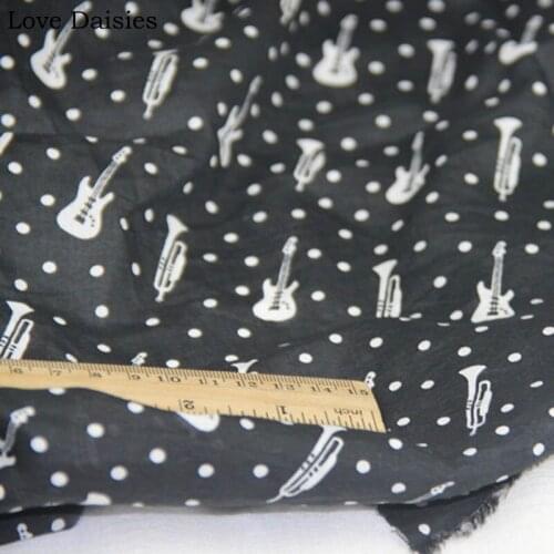 100% cotton voile high counts black violin and dot very thin soft fabric for DIY summer apparel dress shirt blouse scarf textile