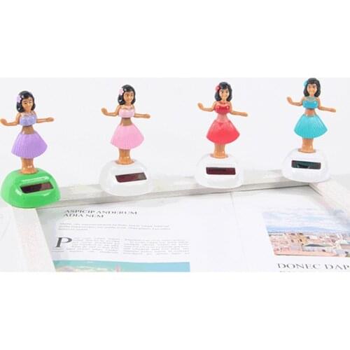 Car Decoration Dancing Doll Car Accessories Solar Power Toy Shaking Head Hawaii Swinging Animated Girl Car Ornament Car-styling