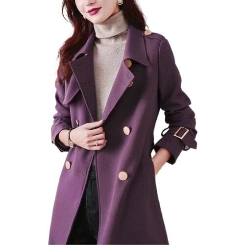 Welfare style 2021 new style jacket mid-length double-breasted thin womens windbreaker womens jacket