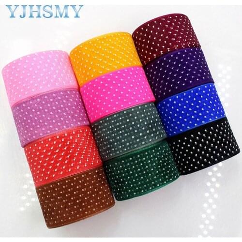 YJHSMY 176292, 25mm 10 yard White point transparent sand ribbon Wedding Accessories DIY handmade material