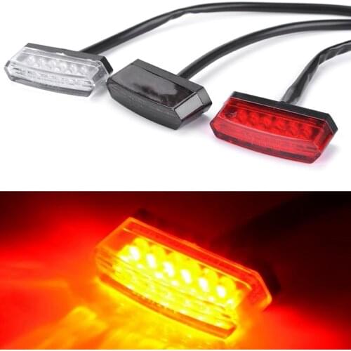 12V Motorcycle Rear Brake LED Tail Stop Light Lamp For Dirt Taillight Rear License Plate Light Accessories Decorative Lamp Emark