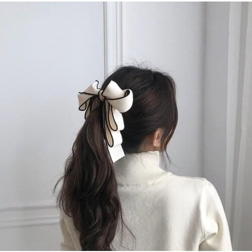Ribbon Bow Banana Clip Cute Pearl Hairpins Lace Barrette Hairpin For Women Hair Accessories Fashion Ribbon Bow Hair Claw
