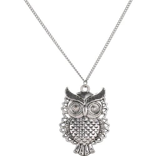 Hot Fashion Women Crystal Bronze Owl Pendant Long Sweater Chain Necklace Christmas Delicate Gift dropship