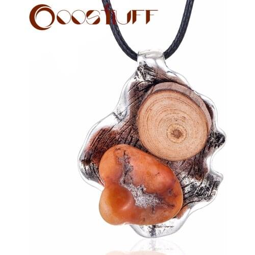 Women Jewelry Long Necklace Vintage Silver Color Flower Wood necklaces & pendants women collares mujer choker kolye bijoux femme
