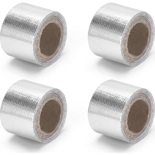 1" 3ft Silver Car Thermal Exhaust Tape Air Intake Heat Insulation Shield Wrap Reflective Heat Barrier Self Adhesive Engine