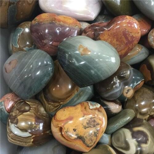 1pcs 100% natural ocean stone heart reiki healing crystals love jasper gemstones for wedding decoration&home decor