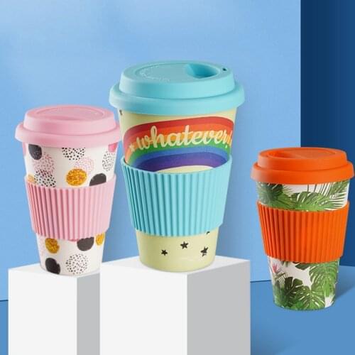 401-500ml Eco Friendly Bamboo Reusable Travel Cup Portable Mug Tea Coffee Cup Coffee Tea Water Juice Mug Flask Gift