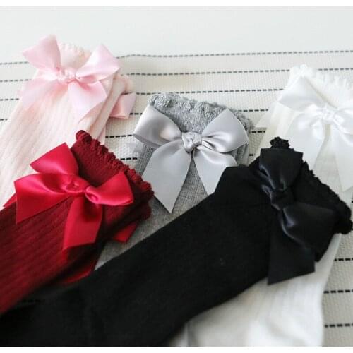 5pair/lot 2018 Spring Children Girls Pure Stripes Bubbles Baby Cotton bowknot dancing Baby stockings 0-4t