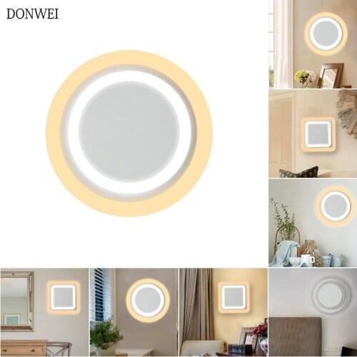 Acrylic16W LED Wall Lamp Modern Simple Bedroom Bedside Indoor Wall Lighting Bedroom Living Room Corridor Stairs Wall Light