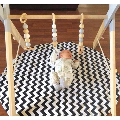 Baby Room Decor Gym Play Nursery Sensory Ring-pull Toy Wooden Rack Frame Infant Room Toddler Clothes Rack Gift Kids Room Decor