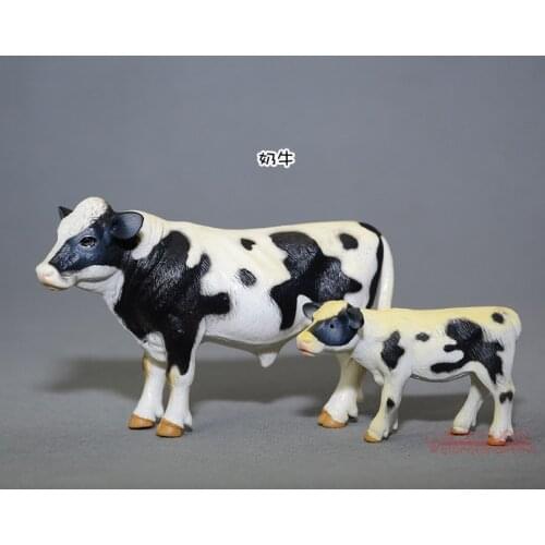 Pvc figure model toy high quality Animas ! solid animal model toy black and white cow calf milk cow,2pcs/lot