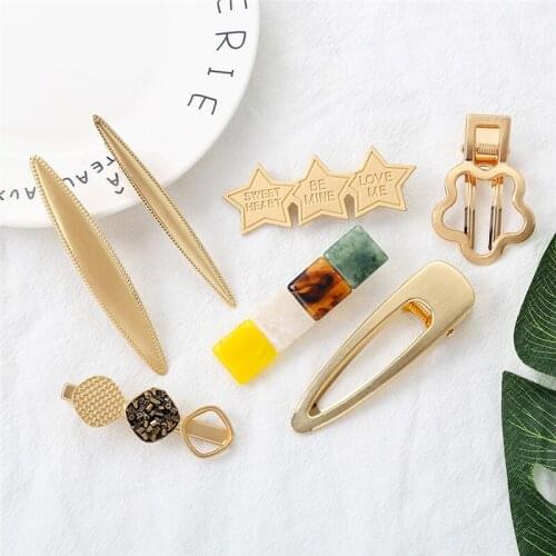 Imixlot New Arrivals 7 Styles Metal Hairpin Women Hair Clip Simple Chic Headwear Hairgrip Hair Accessories