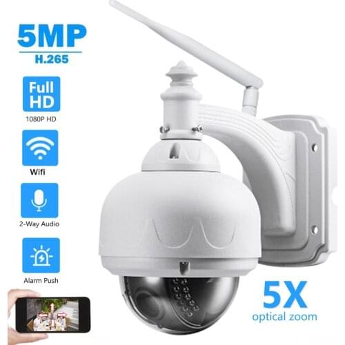 2MP 5MP Wifi Outdoor Waterproof Dome CCTV Security PTZ IP Camera Wireless 5X Zoom HD 1080p Two Way Audio P2P IR Home Surveilance
