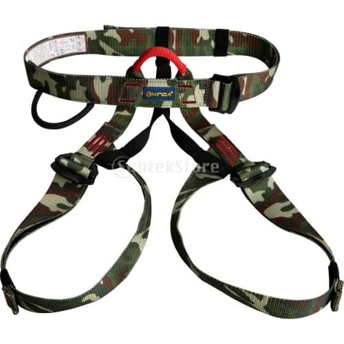 Camouflage Half Body Rock Climbing Rappelling Safety Harness Equipment