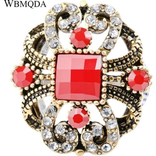 5 Colors Big Hollow Bowknot Pattern Ring Crystal Silver Color Statement Rings For Women Vintage Turkish Jewelry