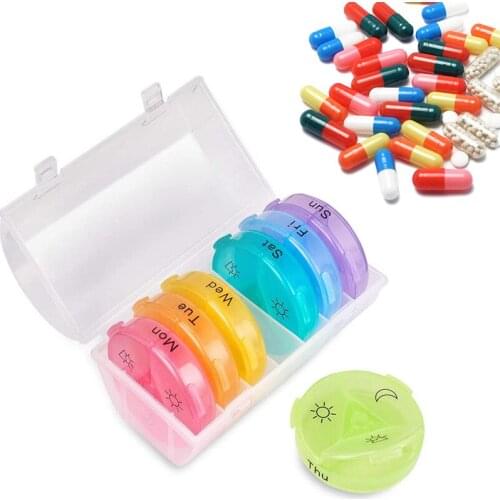 Weekly Daily Pill Box Organizer 7 Day Drug Tablet Medicine Storage Holder Splitter Large Pill Cases Container For Vitamin
