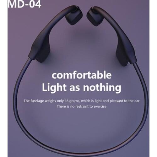 Md04 Bone Conduction Headphones Bluetooth 5.0 Music Call Function Wireless Earphone Not In Ear Waterproof Sport Headset