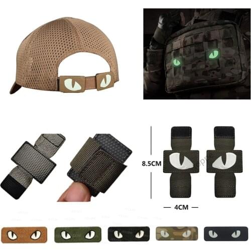 Cat Eyes Tactical Patches Glow In Dark Military Combat Applique Patch For hats Helmet uniform backpack