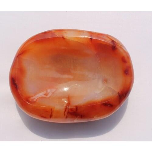NEW LISTING 720g Natural Red Agate Crystal Ashtray Polished Madagascar Stone Samples Free shipping M1408