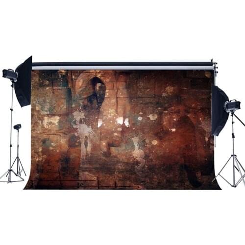 Shabby Gothic Backdrop Grunge Backdrops Graffiti Brick Peeling Blurry Gloomy Concerte Wall Photography Background