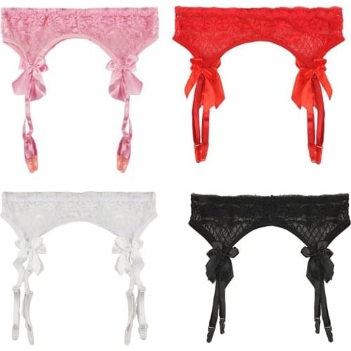 Womens Garter Belt Lace Erotic Lingerie Bridal Garter Belt Cosplay Leash