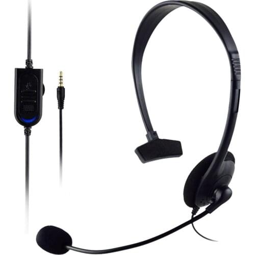 Wired Headphone Single-sided Headphones PU Skin Sticker Traffic Headset Online Chat Earphone HeadphoneWith Mic For Game Machine