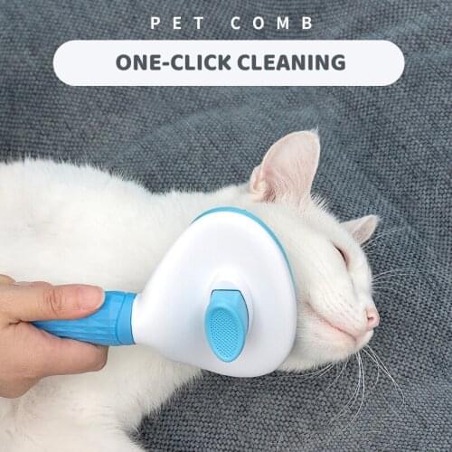 One-key hair removal brush, pet grooming styling, cat and dog pet comb, automatic hair removal, pet cleaning supplies