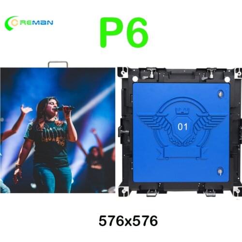 Led video wall P6 96x96 dot matrix led panel 576x576mm smd outdoor rental stage background led screen board