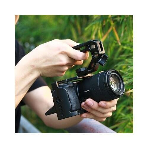 UURig DSLR Top Handle Handgrip with Arca Quick Release 4 Cold Shoe Mounts with Metal Video Cage Mount for Sony A6400