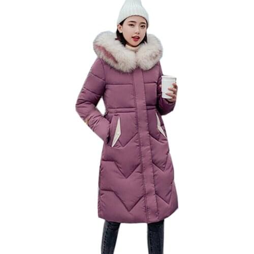 2019 New Winter Jacket Women Faux Fur Hooded Parka Coats Female Long Sleeve Thick Warm Snow Wear Jacket Coat Mujer Outwear Tops