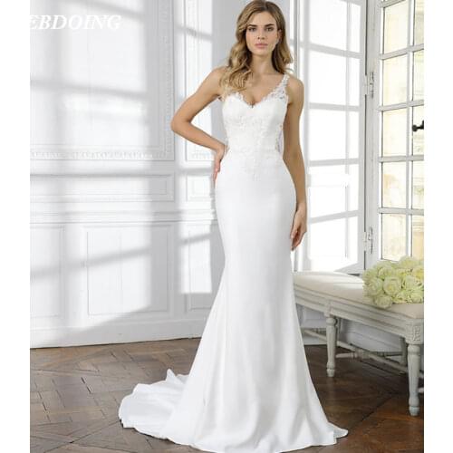 Newest Elegant Wedding Dress Mermaid V-Neck Neckline Sleeveless Long Custom Made Plus Sizes Bride Gown 2021 Vestidos De Novia