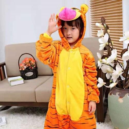 Winter Flannel Unicorn Pajamas Jumpsuit Thick Warm Hooded Blanket Sleepers Animal Cartoon Kids Sleepwear Boys Pajamas For Girls