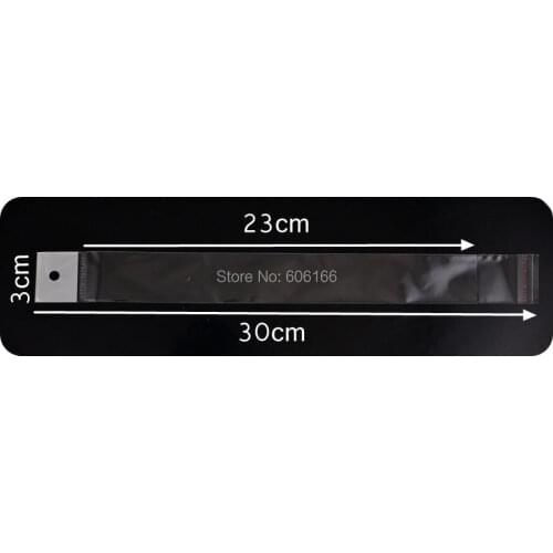 100x 3*30 cm Clear Self Adhesive Seal Poly OPP Bag with Hang Hole Plastic Packaging Bags Wholesale