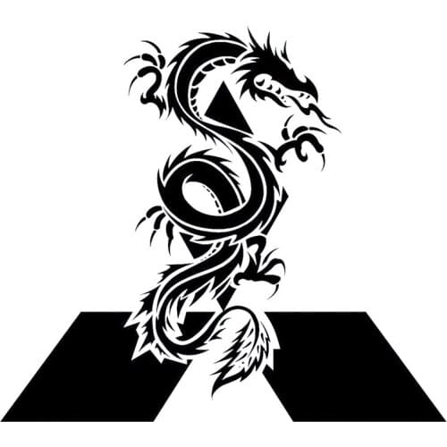 16.5cm*14.7cm 4x4 Spare Wheel Cover Graphic Dragon Vinyl Car-styling Decal Car Sticker Black/Silver S6-3010