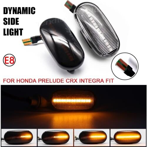 2PCS Dynamic Turn Signal Lights For HONDA Prelude CRX S2000 Integra Fit Del Sol Acura Civic Car Side Marker Blinker Amber