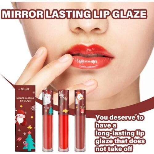 3 Colors Halloween Christmas Velvet Easy Color Liquid Lipstick Matte Lip Glaze Long-Lasting And Moisturizing Lip Makeup