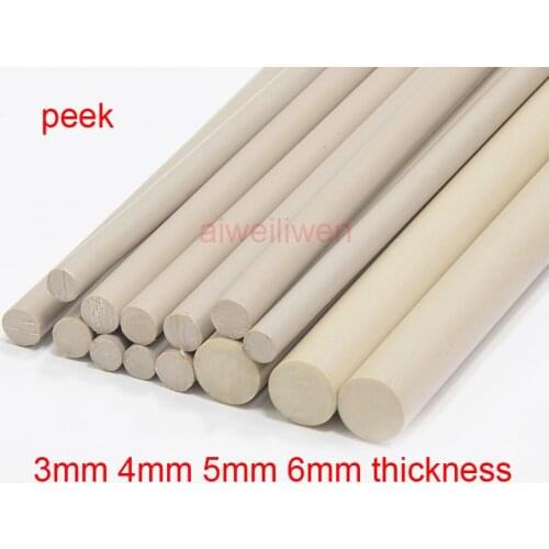 3mm 4mm 5mm 6mm diameter50cm length peek stick polyetheretherketone bar polyether-ether-ketone strip Peek rods