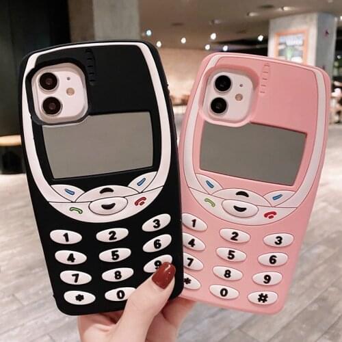 3D Cartoon Vintage Old Mobile Phone Soft Silicone protection Back Cover For iPhone 12 mini 12 Pro Max Phone Case Fundas Coque