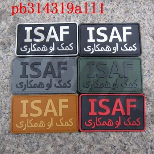 3D PVC patch ISAF International Security Assistance Force Military Tactical Morale Rubber patch
