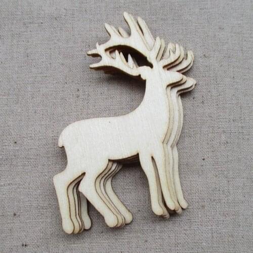 5Pcs Blank Wooden Animal Sika Deer crafts Wood Crafts Party Wedding Decoration DIY Sccessories A130