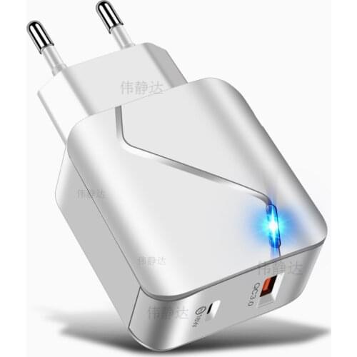 Fast Charging 18W USB PD Charger Plug QC 3.0 Quick Charge Mobile Phone Universal Wall Adapter For iPhone 12 Samsung Xiaomi Redmi