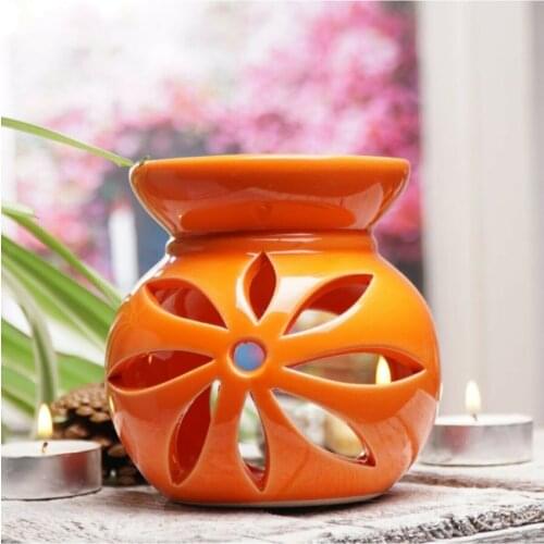 Handmade Lotus Themed Colorful Censer. A Ceramic Censer That Gives Off Nice Aromatic Scent With A Healthy, Useful Single Candle