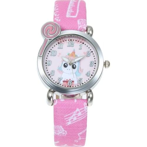 6 Colors Cartoon Horse Pattern Kids Watches Leather Strap Watch Children Unicorn Sports Wrist Watch Boys Girls Clock relojes