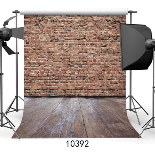 Rustic Paint Wreathered Brick Wall & Nostalgia Wooden Floor Portraits Background Photography Backdrops