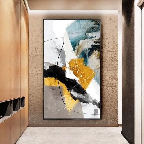 Artist Hand-painted High Quality Modern Abstract Oil Painting on Canvas Abstract Yellow Oil Painting for Living Room Decoration