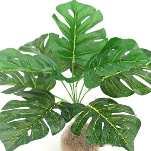 1pcs Artificial Plants Green Monstera Leaves Home Garden Office Decoration Flower Arrangement Accessories Fake Plants Decoration