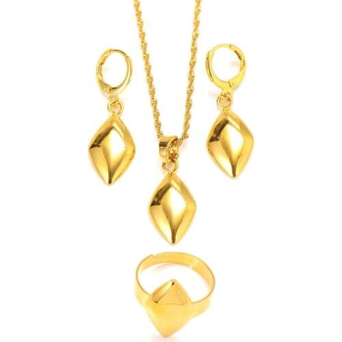 10k Never Broke Again Gold set Jewelry square geometry Pendant Necklace Earrings Ring set Indian Traditional Bollywood